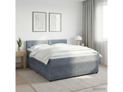 Vidaxl Cama Box Spring Com Colchão Cinzento-escuro 180 X 200 Cm Veludo