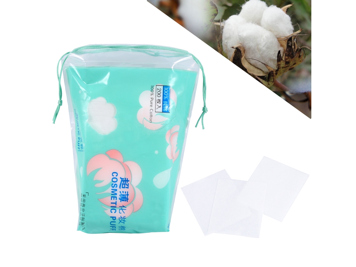 200 unidades/bolsa de discos de algodón para limpieza facial, desmaquillantes y quitaesmaltes.