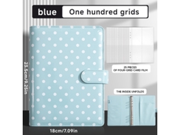 A5 Loose Leaf Speckled Accounting Notebook, Blue, Multi Card Slots, Includes 25-film Sheets