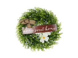 Guirlanda Porta Principal Com Folhas E Flores Artificiais