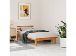 Cama Sem Colchão 100x200 Cm Pinho Maciço Castanho-mel