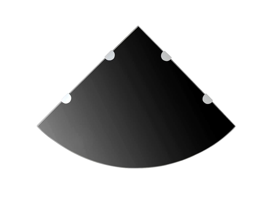 Vidaxl Prateleiras Canto 2 Pcs Suportes Cromados 45x45cm Vidro Preto