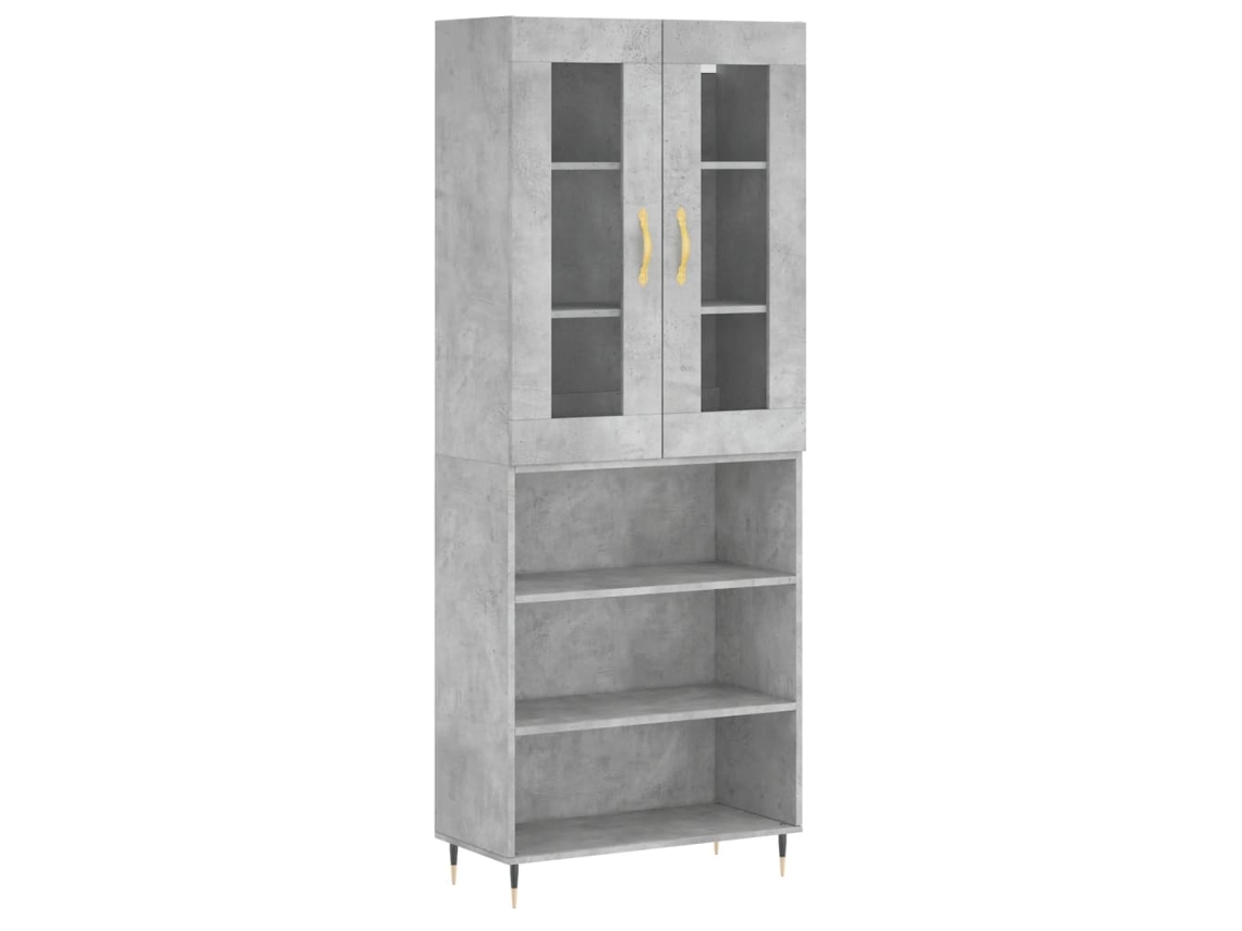 Armário Alto 69,5x34x180cm Madeira Cinza Cimento MAISON EXCLUSIVE