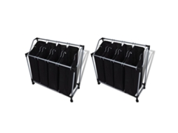Vidaxl Separadores De Roupa Suja Com Sacos 2 Pcs Preto E Cinzento