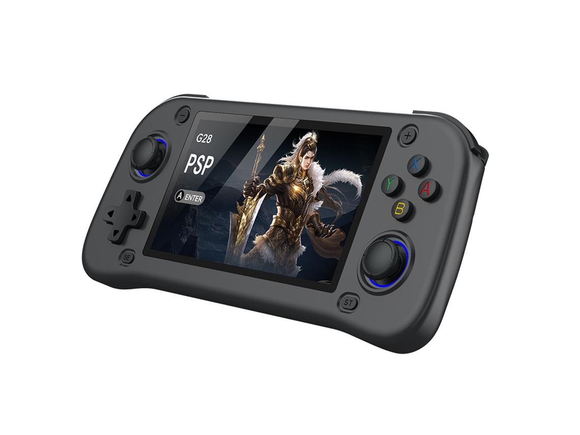 Console De Videogame Retrô G28 Com Tela Hd 4.3, Cartão Tf 64g Integrado, Função Plug And Play, Suporta Múltiplos Emuladores, Na Cor Preto. Sfushos