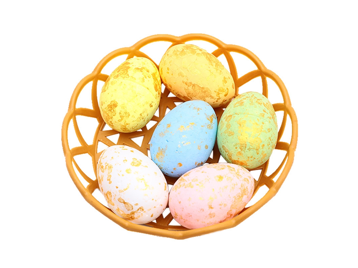 Ovos de Páscoa em espuma colorida com cesto e cartoons, 6 unidades LAXISCREED