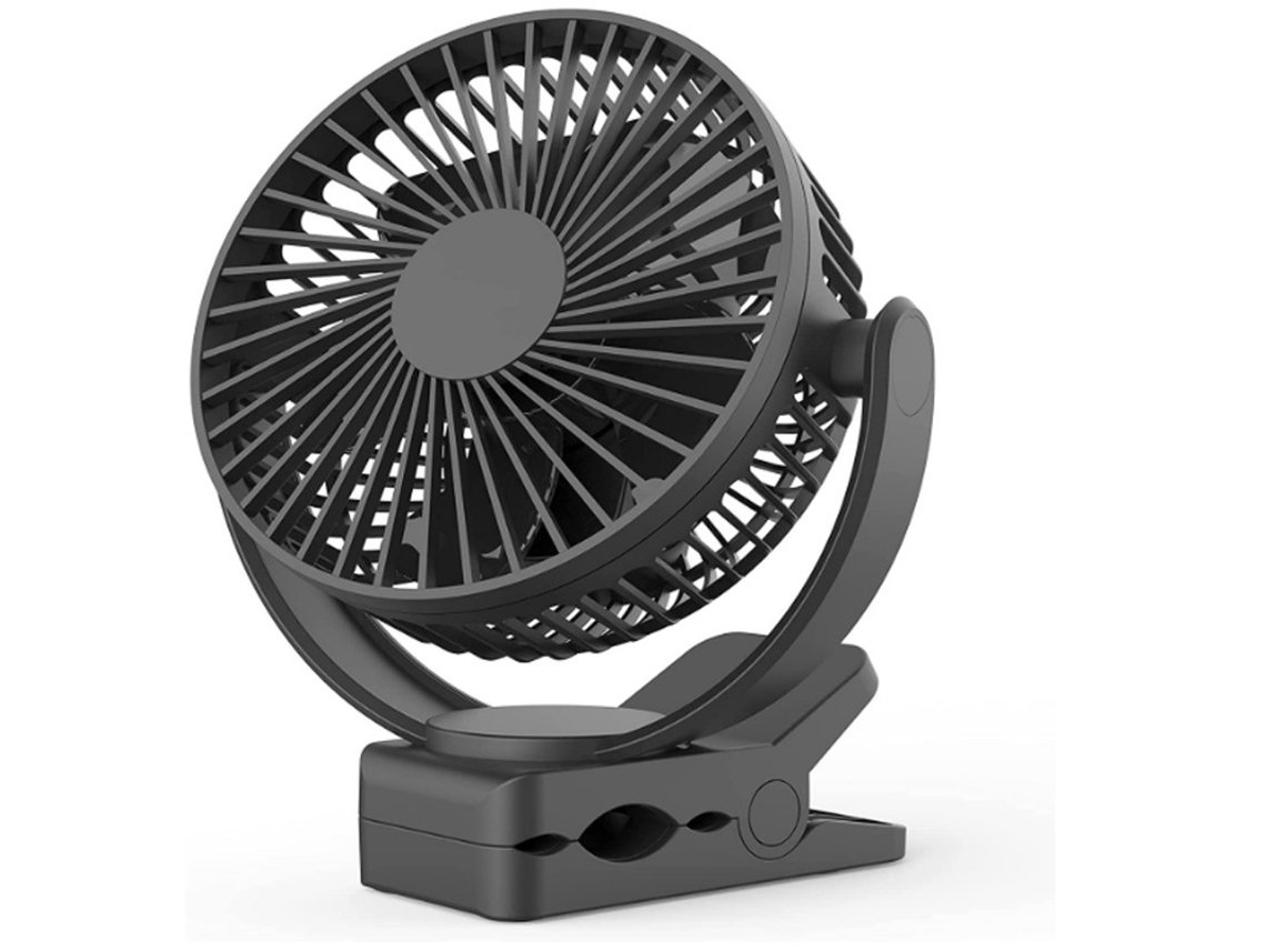 Ventilador Usb De 5000mah, Ventilador Portátil Recarregável Com Clipe, Ventilador de Carrinho Para Baby Yizhood (preto)