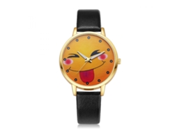 Reloj De Pulsera Analógico De Cuarzo Con Correa Pu Case De Aleación Ivpai (negro)