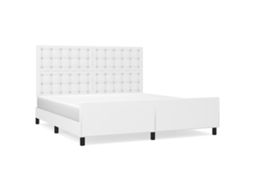 Bed Frame With Headboard, Bed Frames With Headboards Vidaxl Branco Couro Artificial (180 X 200 Cm)
