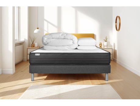 Estrado Completo Ripas Vitalpower Vitalit Espuma Com Memória Cinzento (160x200)