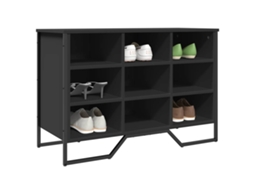 Vidaxl Sapateira 90x38x61,5 Cm Derivados De Madeira Preto