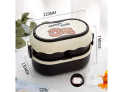 Lancheira Bento À Prova de Vazamentos para Adultos Modelo Mengli Marrom/Aço Inoxidável EVELTEK One size