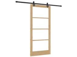 Conjunto 1 Porta Deslizante Vidaxl Castanho Madeira De Pinho Maciça (93 X 202 Cm)