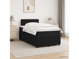 Vidaxl Cama Box Spring Com Colchão Preto 120 X 190 Cm Veludo
