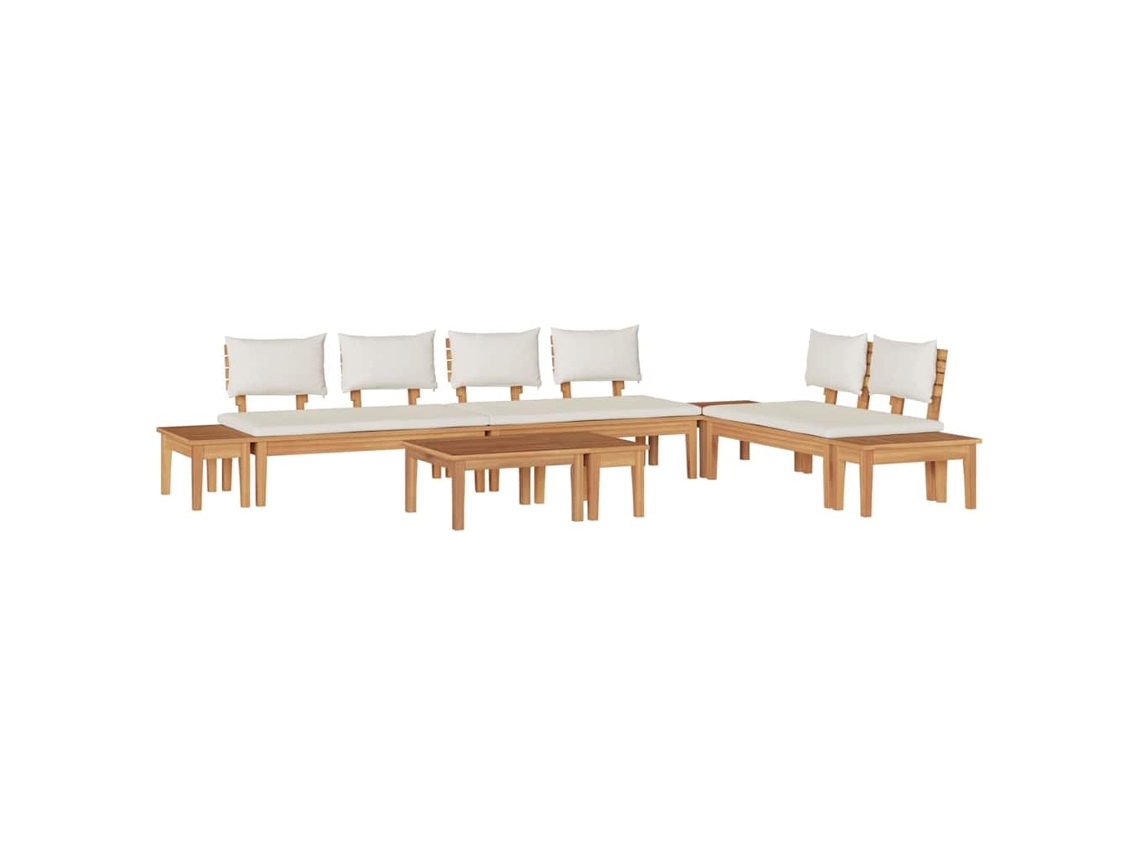 Conjunto 5 Sofá De Jardim Vidaxl Castanho Madeira De Teca Maciça (60 X 60 X 30 Cm)