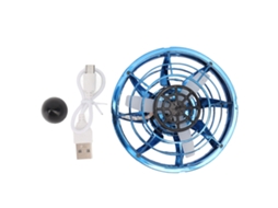 Flying Spinner Dron Manual Pequeno Ufo Brinquedo Externo Azul Com Luz Led E Tecnologia De Giros Inteligente