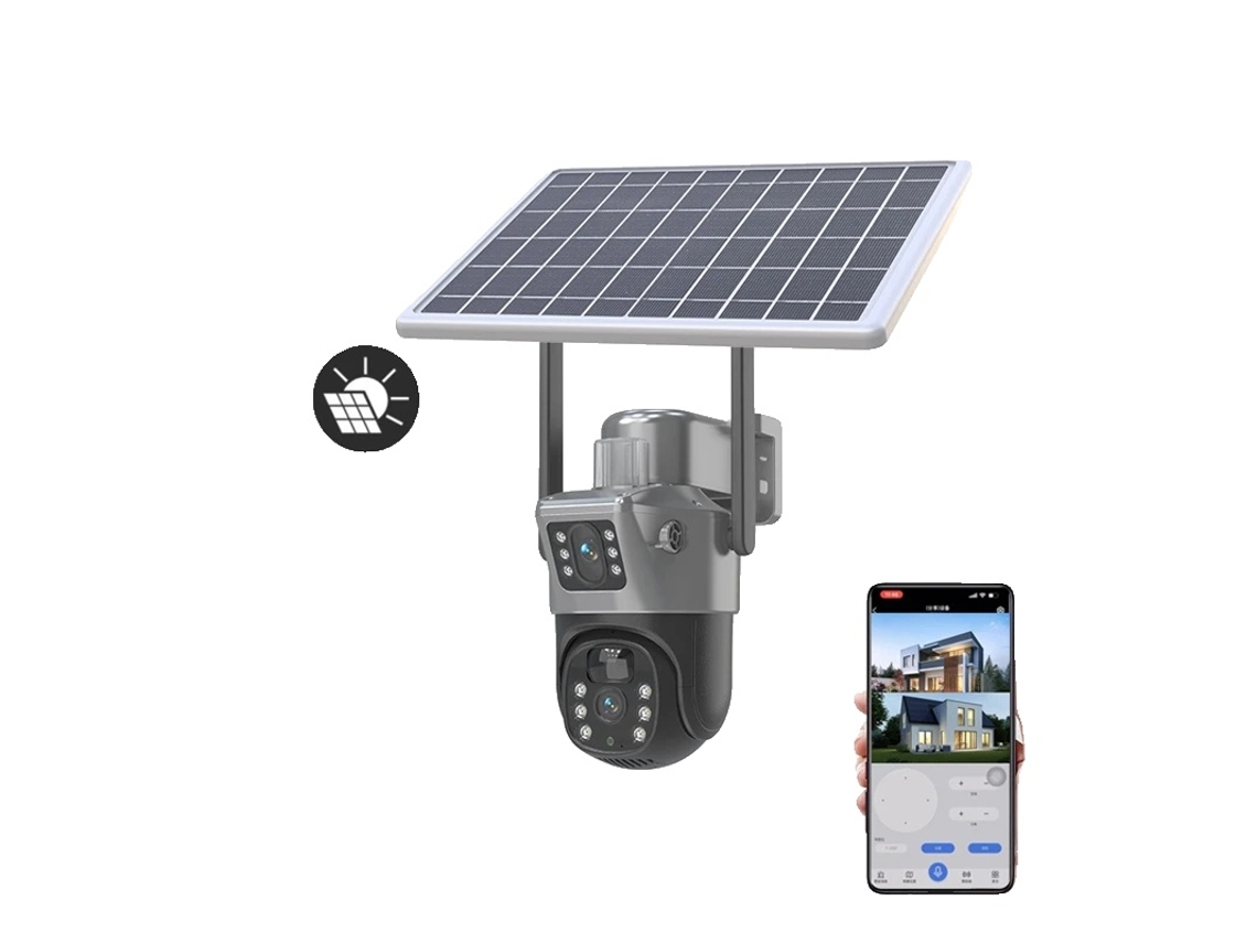Câmera Solar, Lente Dupla, Conectividade 4g, Câmera Apenas 4g Da Ue