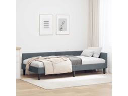 Vidaxl Estrutura de Cama de Canto Cinza Escuro 80 Cm X 200 Cm Veludo