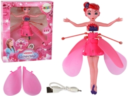 Boneca Mágica Fada Voadora Cor De Rosa Controlada Manualmente B.active