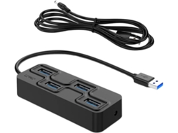 Hub Usb Com Botões Individuais Para Cada Porta, Divisor De 4 Portas
