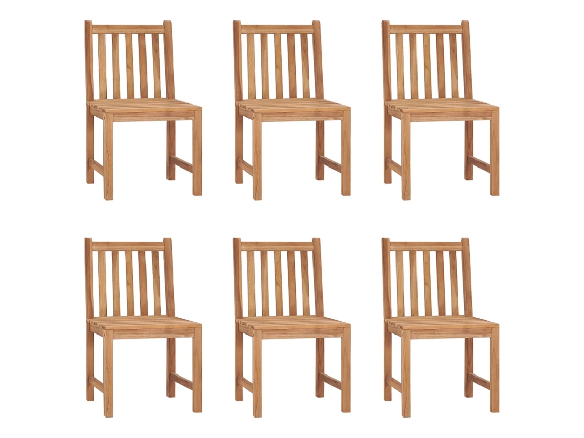 Conjunto de 6 Cadeiras de Jardim com Almofadões Madeira de Teca Maciço MAISON EXCLUSIVE