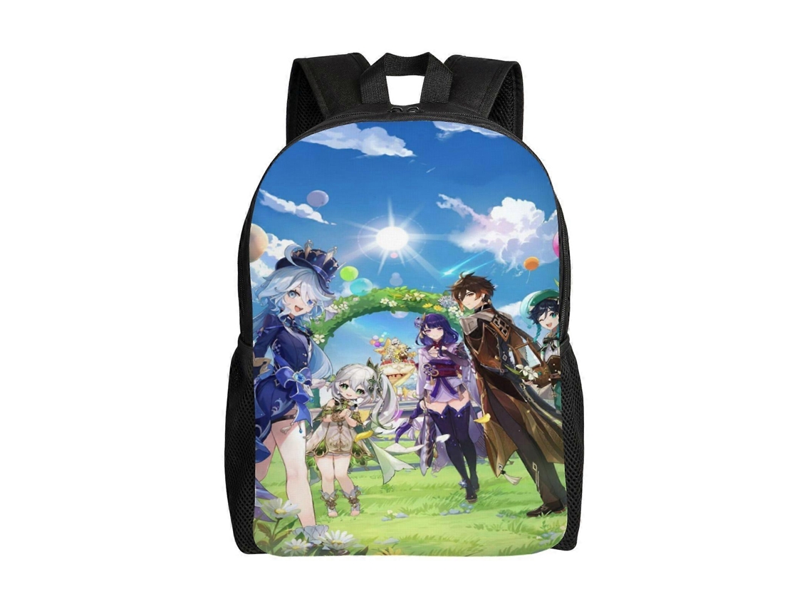 Mochila De Estudante Genshin Impact F183, Durável E Leve, Com Alça De Ombro Impermeável E Respirável. Olysi Shop