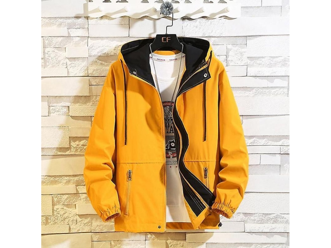 2026 chaqueta Casual para Hombre Otoño Primavera Chaqueta Bomber Deportiva Algodón Cremallera Con Bolsillos L Cor Amarelo