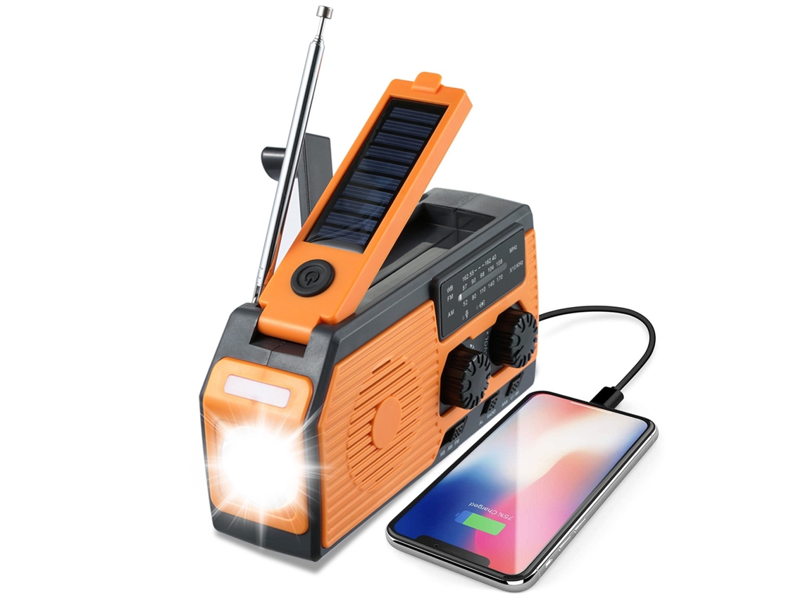 Rádio Solar Com Manivela, Lanterna E Bateria Externa De 5000mah Jsr Brilvibera