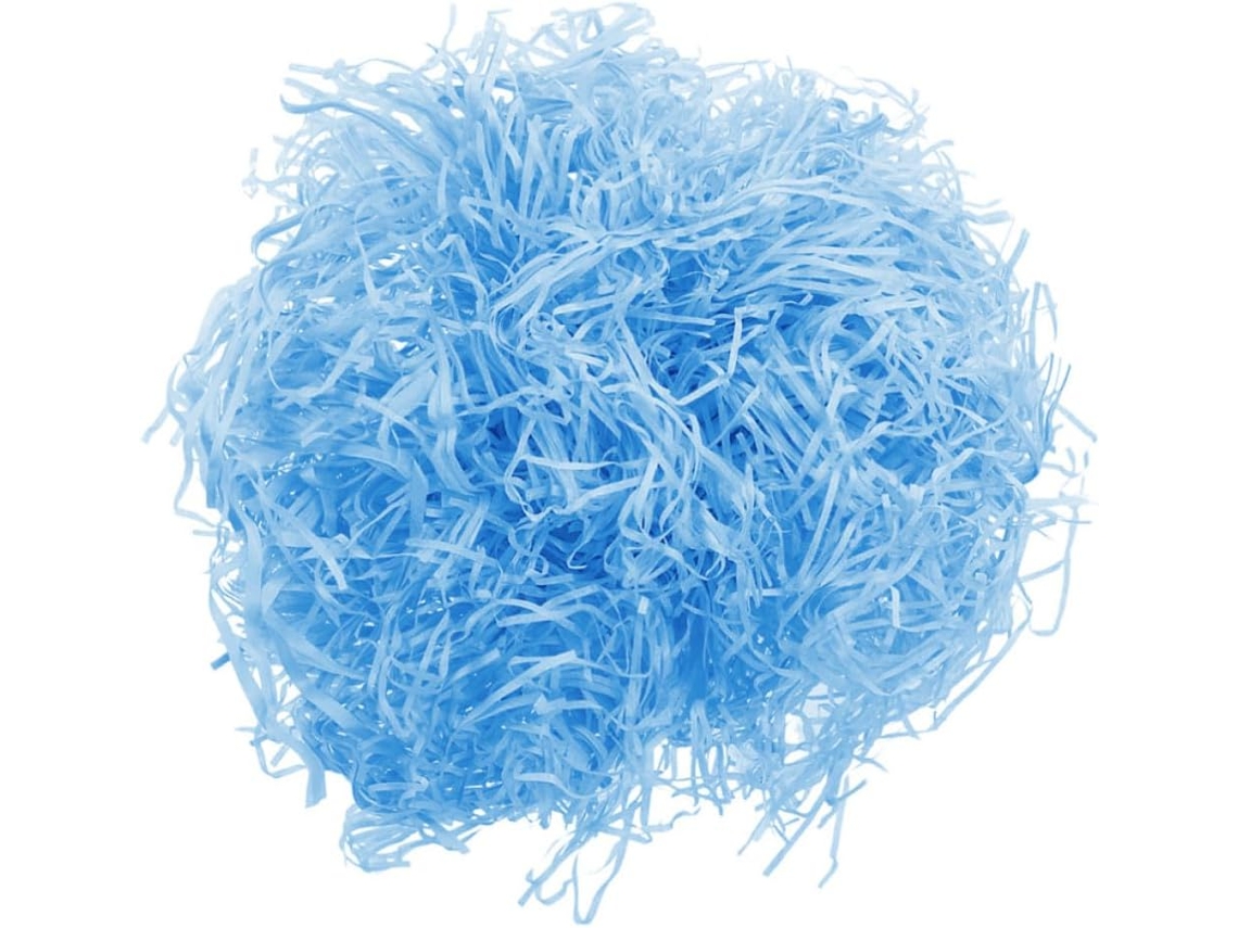Raphia Effiloché Bleu En Papier, 1 Pacote Para Boîte Présent