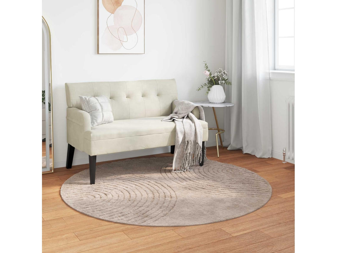 Vidaxl Tapete Interno Galati Bege Ø 120 Cm Poliéster