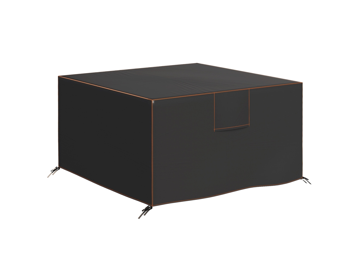 Capa Protetora para Móveis de Jardim Impermeável 125x125x74 cm Preto S/MARCA