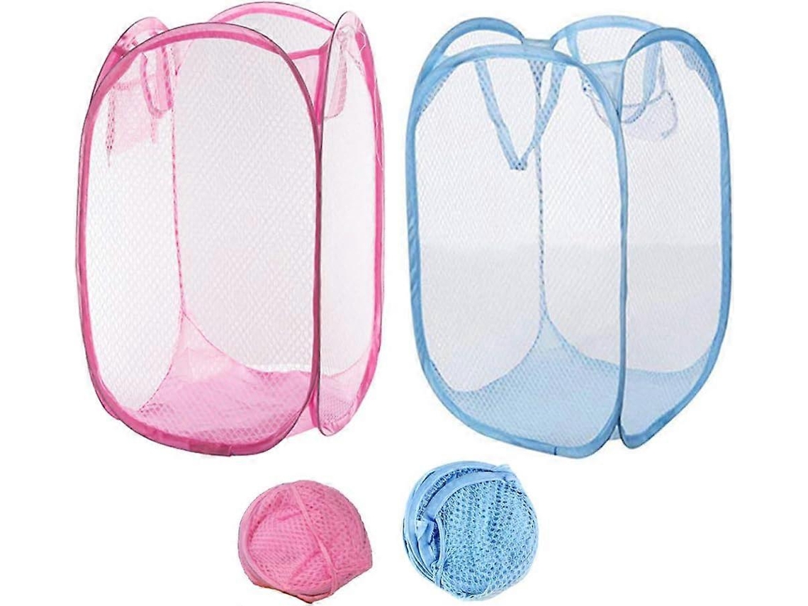 Lurelia Cesto De Malha Dobrável Compartimentos Amplo Pack 2 32 X 52 Cm Azul Claro Quarto