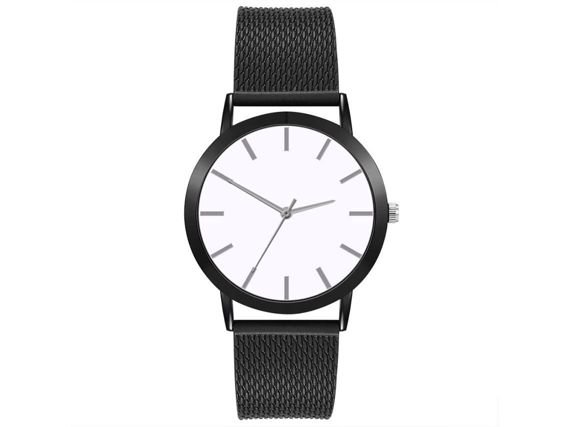 Reloj De Pareja Unisex De Quartzo Con Caja De Aleación Para Hombres Y Mujeres (negro+blanco)