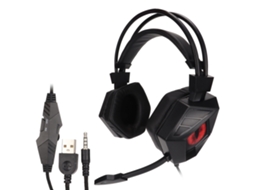 Fone De Ouvido Sem Fio Para Jogos Com Microfone E Cancelamento De Ruído Rgb Para Pc Ps4 E Laptop, Preto E Vermelho Aquaforge