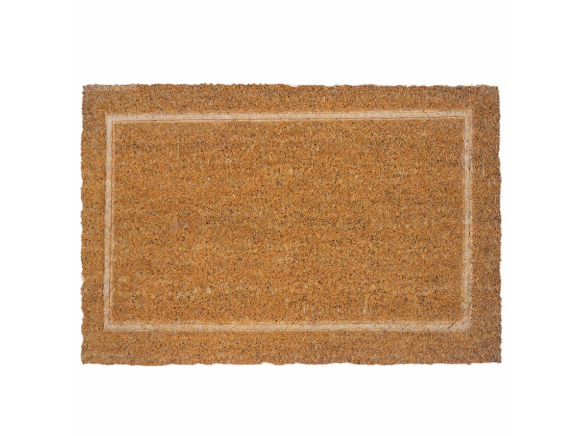 Tapete De Coco Texturizado Com Base Pvc Antiderrapante 60x40 Cm