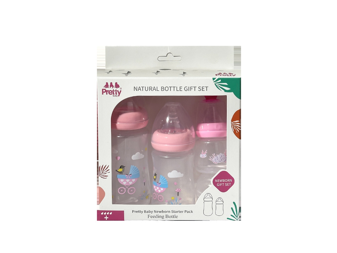 Conjunto de Mamadeiras Resistente a Quedas e Anticólicasconjunto de Pássaros Rosa YUNZII