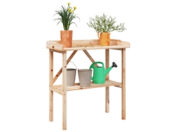 Vidaxl Mesa Apoio P/ Plantas C/ Prateleira 78x38x82,5 Cm Abeto Maciço