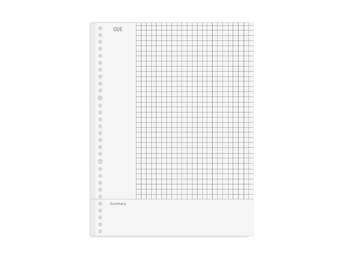 A4 Cornell Notes Refill Pad, 60 Sheets, Branco, Detachable Organizable, Loose Leaf