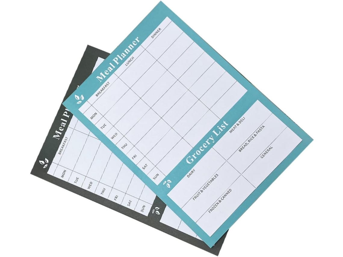 2 Peças Cahier De Planification Des Repas Hebdomadaire