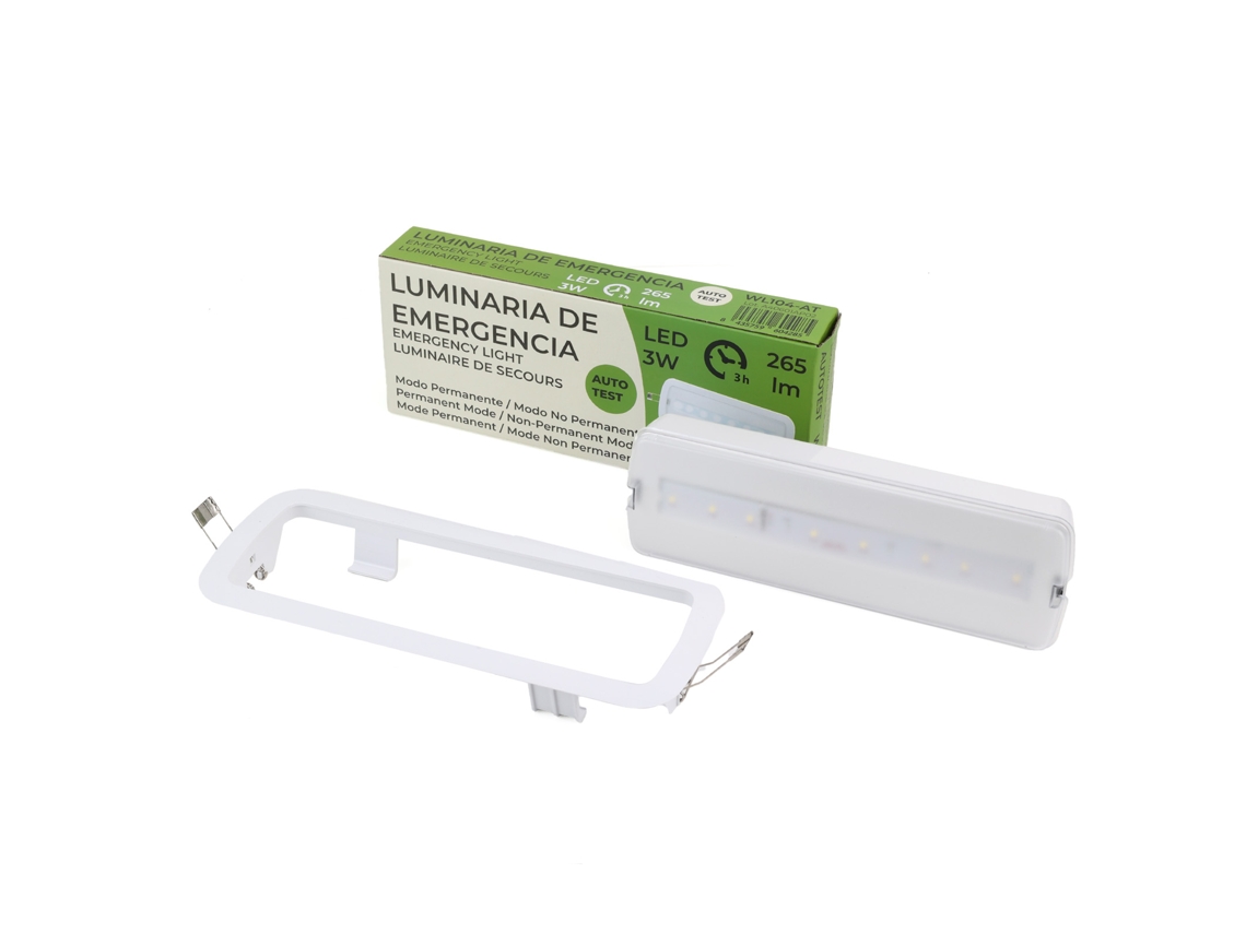 Luz De Emergência Led 3w Autotest, 265 Lm, 6500k, Bateria De Lítio, 3h De Autonomia, Modos Permanente E Não Permanente Alpinaluz