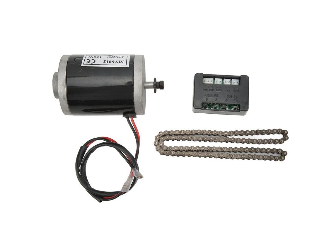 Motor Dc My6812 24v 120w De Alta Velocidade Com Controlador E Cadeia 25h 98 Seções