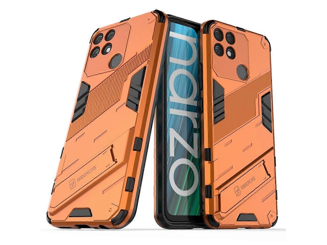 Para Oppo Realme Narzo 50a Punk Armor 2 Em 1 Pc Capa De Telefone Tpu À Prova De Choque Com Suporte Invisível