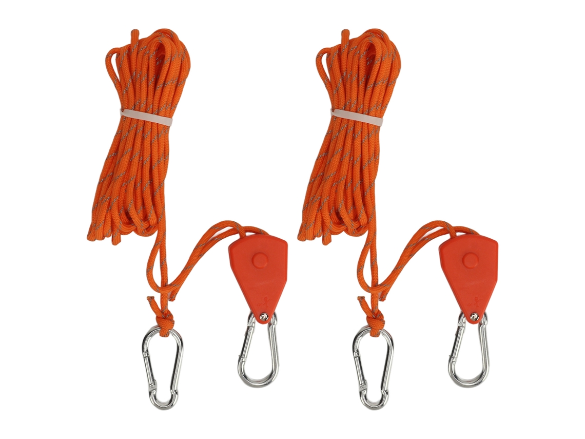 Corda de Acampamento com Polia Reflectiva Laranja 16.4ft 2pcs