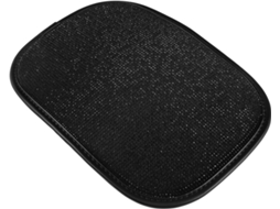 Almofada para console central em poliéster com strass, proteção e design elegante.