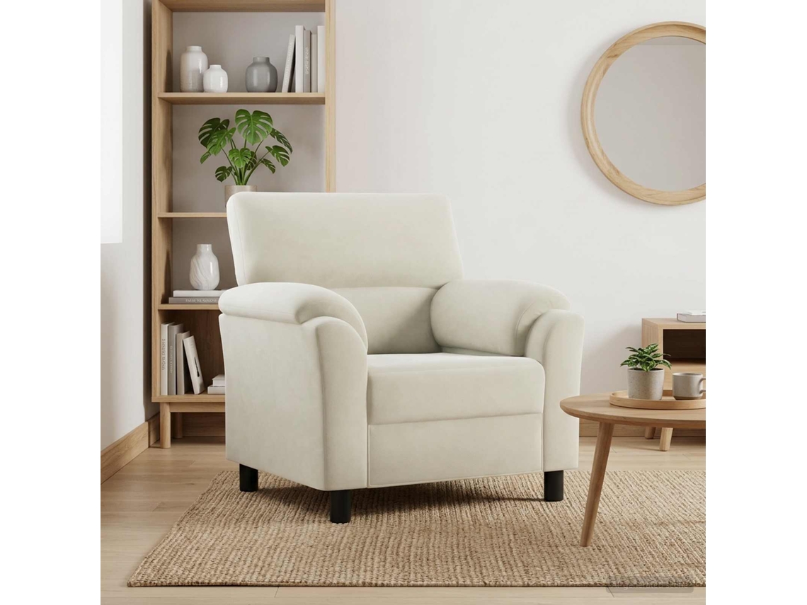 Vidaxl Sofá Creme 94 X 85 X 93 Cm Veludo