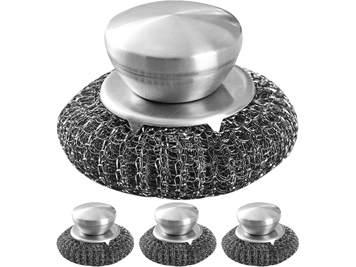 Escovas De Aço Inoxidável Com Cabo Ergonômico, Conjunto 4 Peças Para