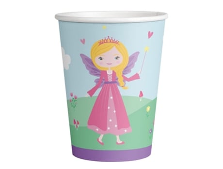 Copos Descartáveis LIRAGRAM ESPAÑA Pack De 8 Medievais Princess Em Cartão De 250 Ml