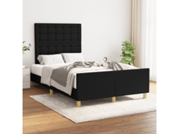 Vidaxl Estrutura De Cama Sem Colchão Preto 120x190 Cm Tecido