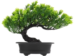 Árvore Artificial, Imitação De Bonsai Verde, Plástico Realista