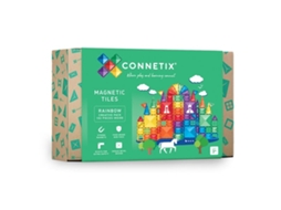 Conjunto De Construção Magnético Connetix Arco Íris Com 102 Peças Criativas